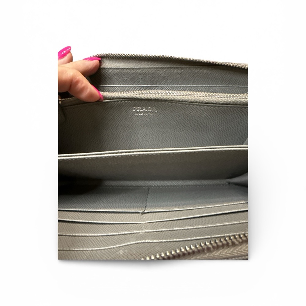 Prada Grey and Silver Women's Wallet - Picture 7 of 12
